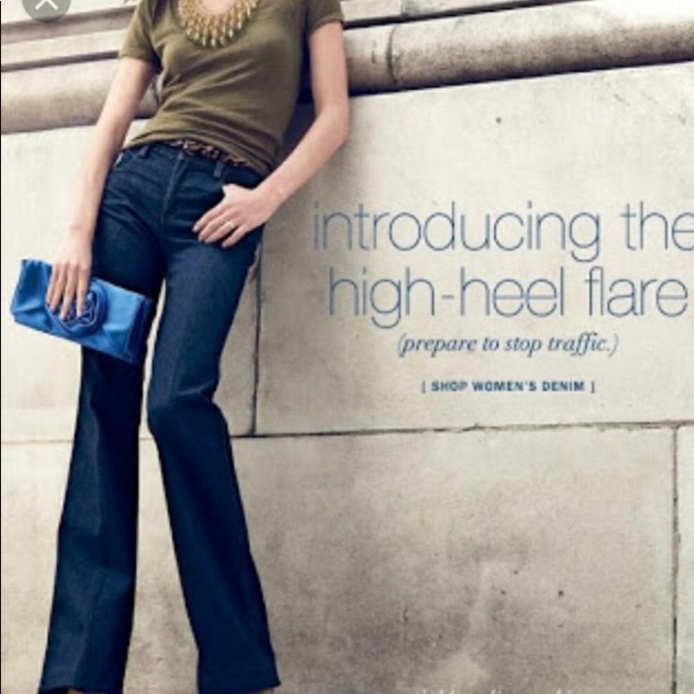 J Crew High Heel Flare Dark Wash Jeans 29